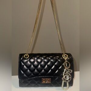 Black Quilted Bag w/ Charm